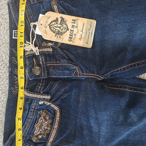 NWT Grace In LA Bootcut Embellished Jeans Size 27 - Picture 6 of 12